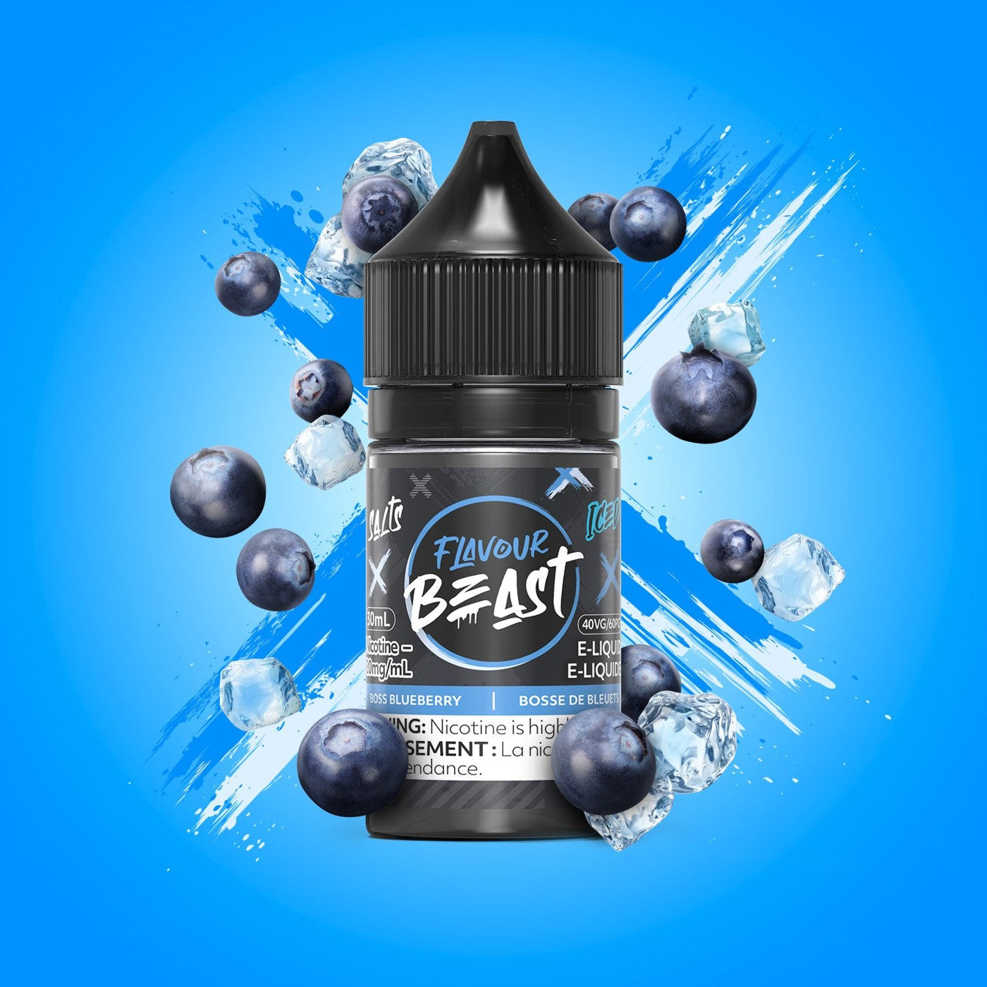 BOSS BLUEBERRY ICED FLAVOUR BEAST 30mL salt nic e-liquid