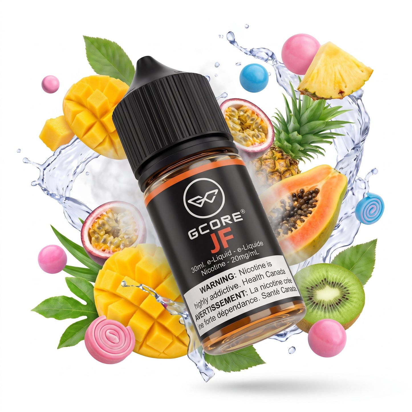 J F GCORE e-liquid bottle