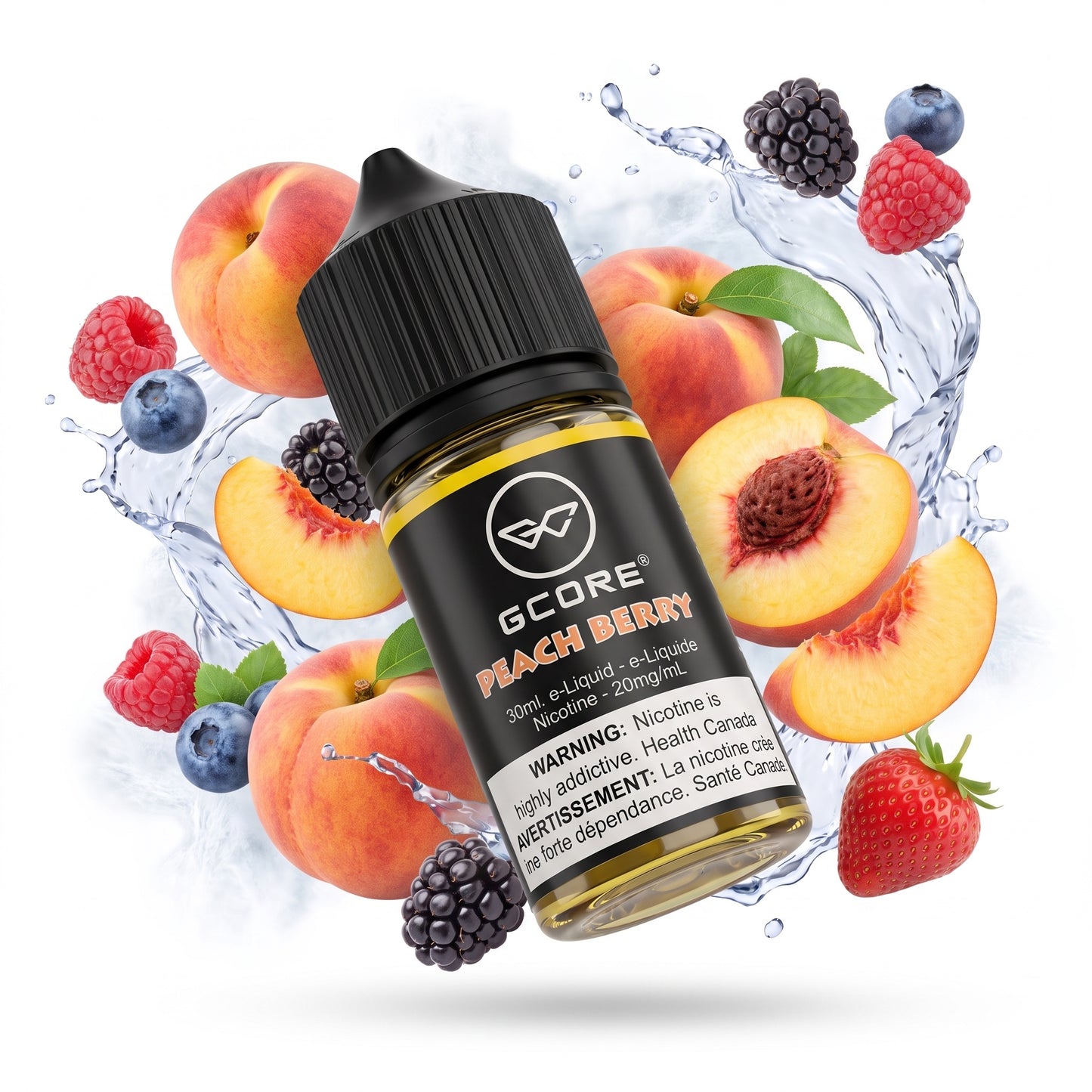 PEACH BERRY GCORE e-liquid bottle