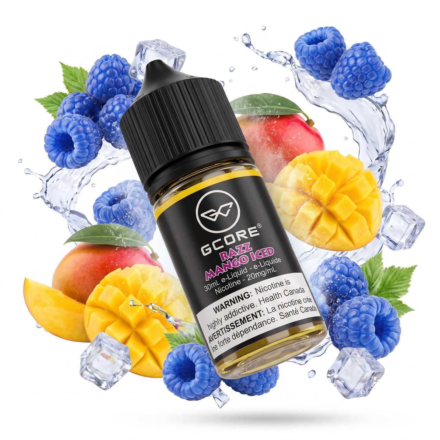 RAZZ MANGO ICED GCORE e-liquid bottle