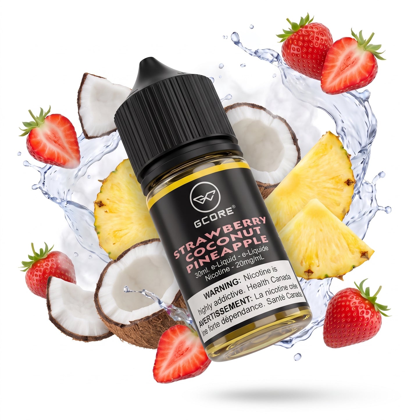 STRAWBERRY COCONUT PINEAPPLE GCORE e-liquid bottle