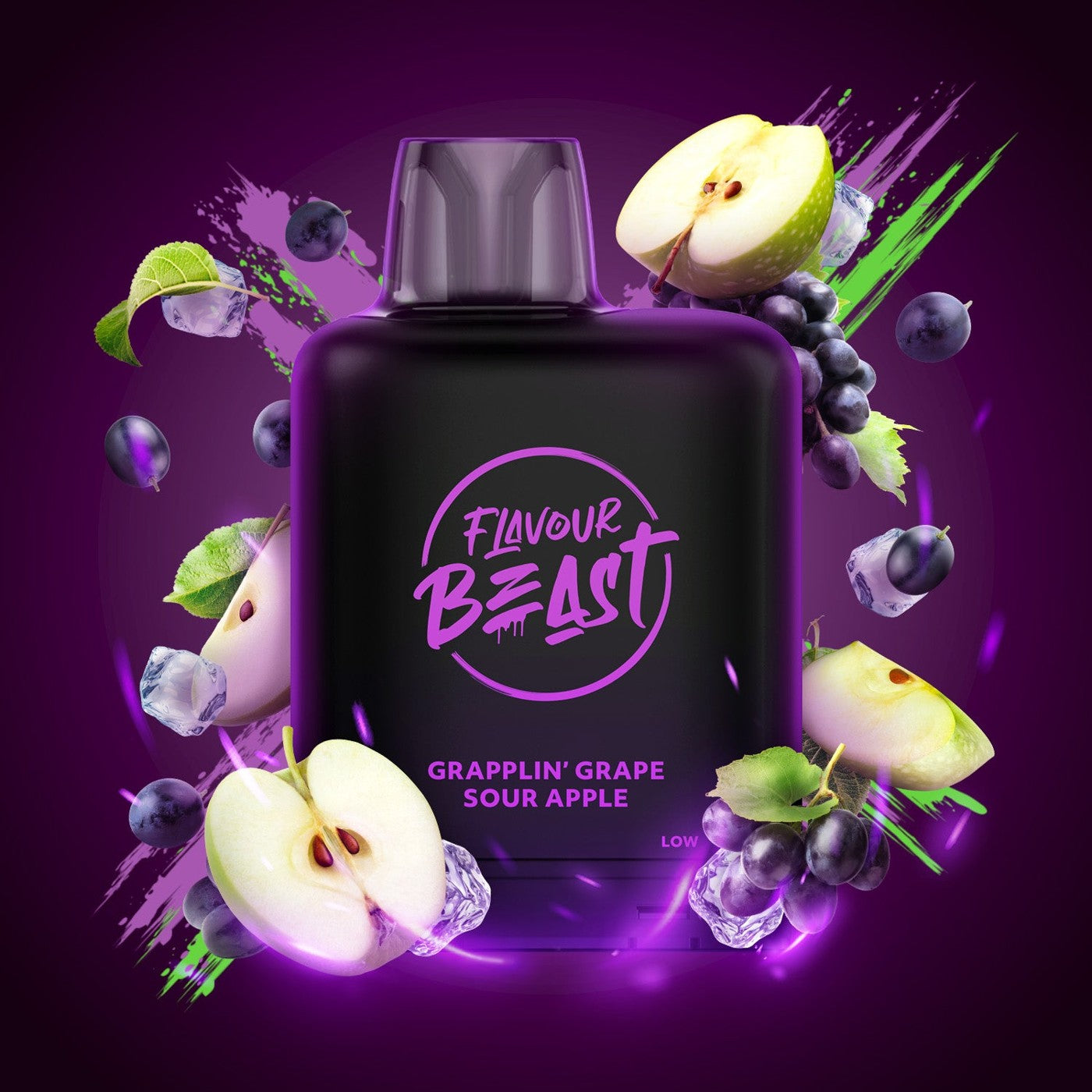 GRAPPLIN' GRAPE SOUR APPLE ICED LEVEL X BOOST G2 32K POD pod