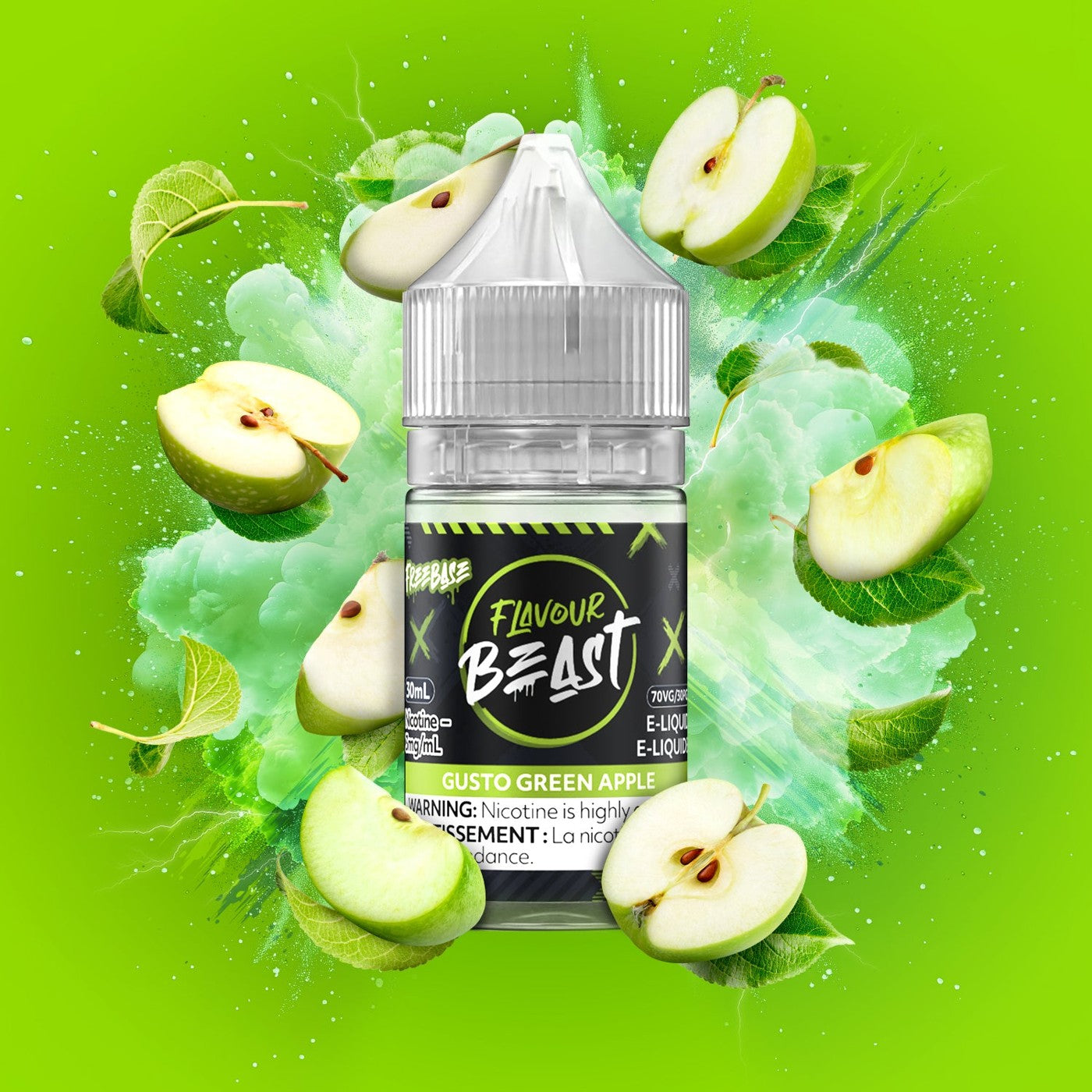 GUSTO GREEN APPLE FLAVOUR BEAST 30mL salt nic e-liquid