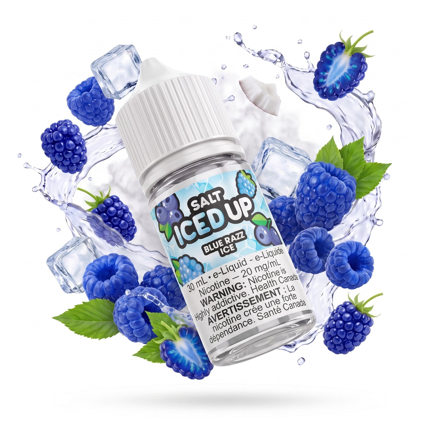 BLUE RAZZ ICE ICED UP e-liquid bottle