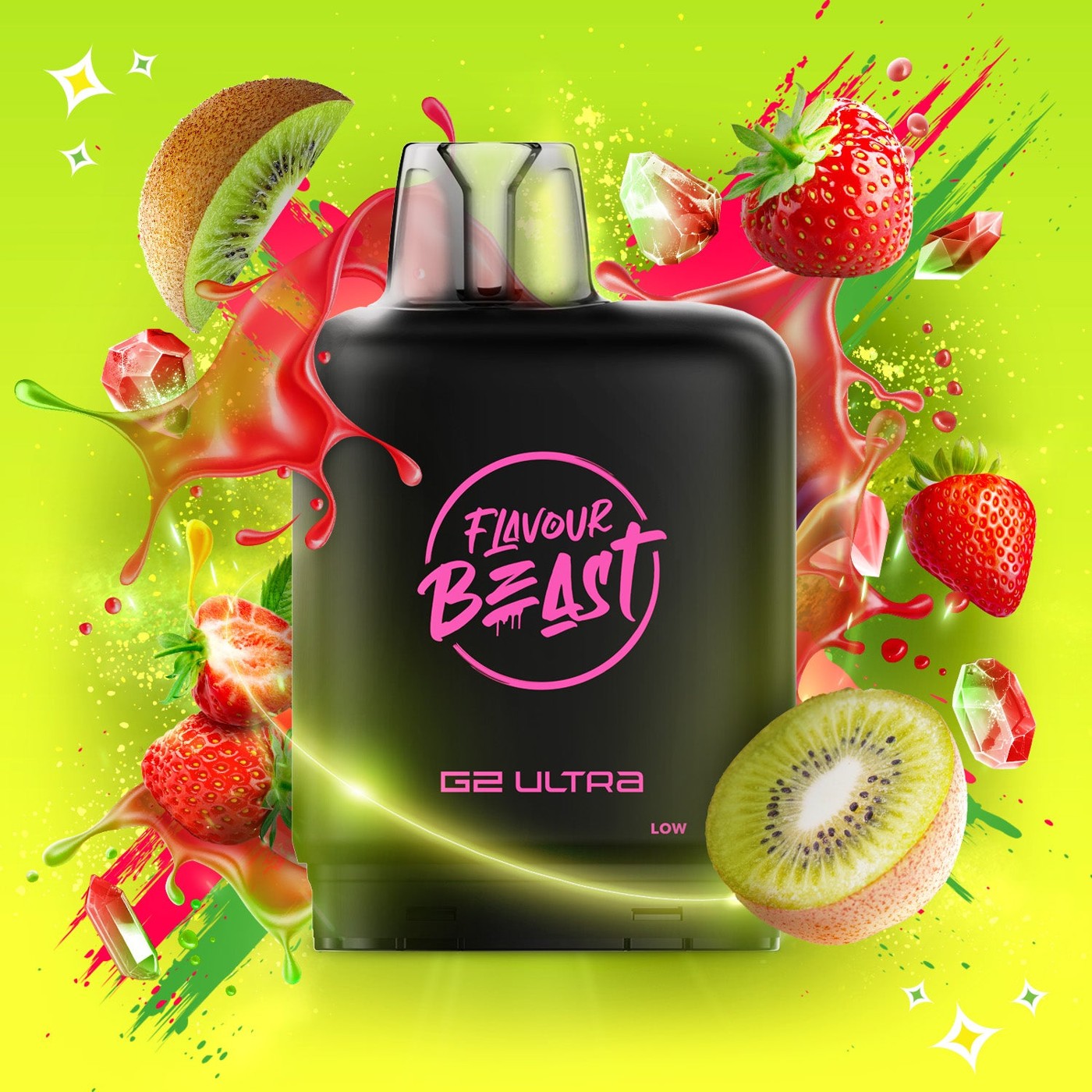 SOUR GUSHIN S. STRAWBERRY KIWI LEVEL X G2 ULTRA 50K POD pod