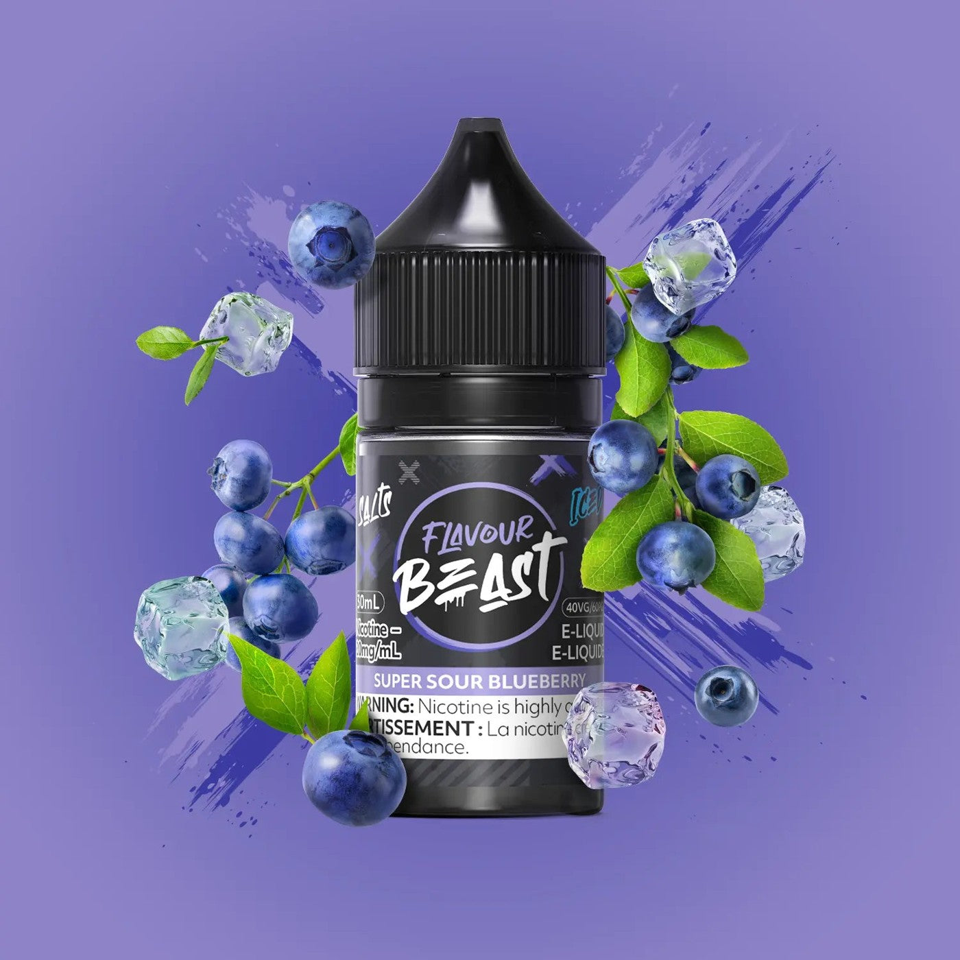 SUPER SOUR BLUEBERRY ICED FLAVOUR BEAST 30mL salt nic e-liquid