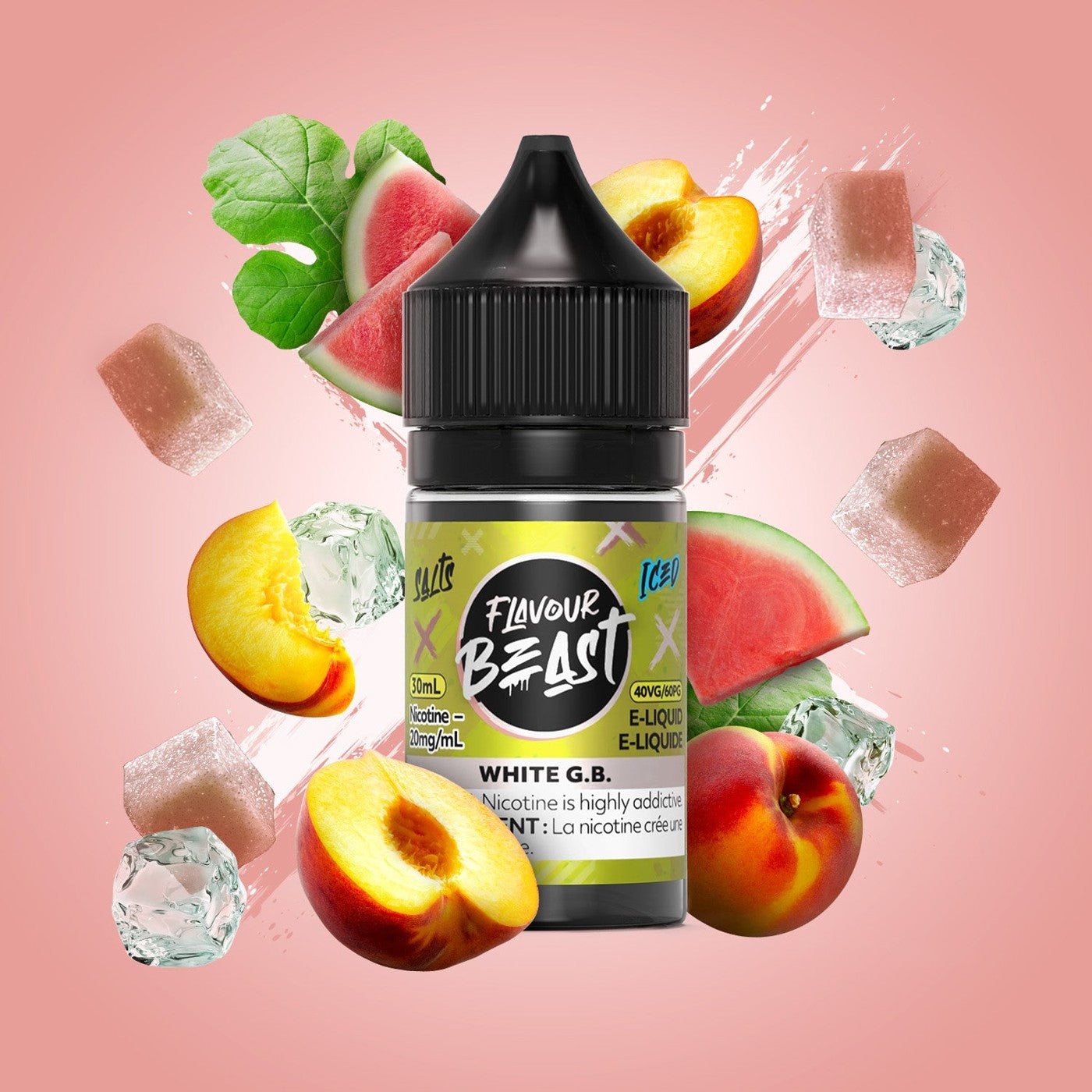 WHITE G.B. ICED FLAVOUR BEAST 30mL salt nic e-liquid