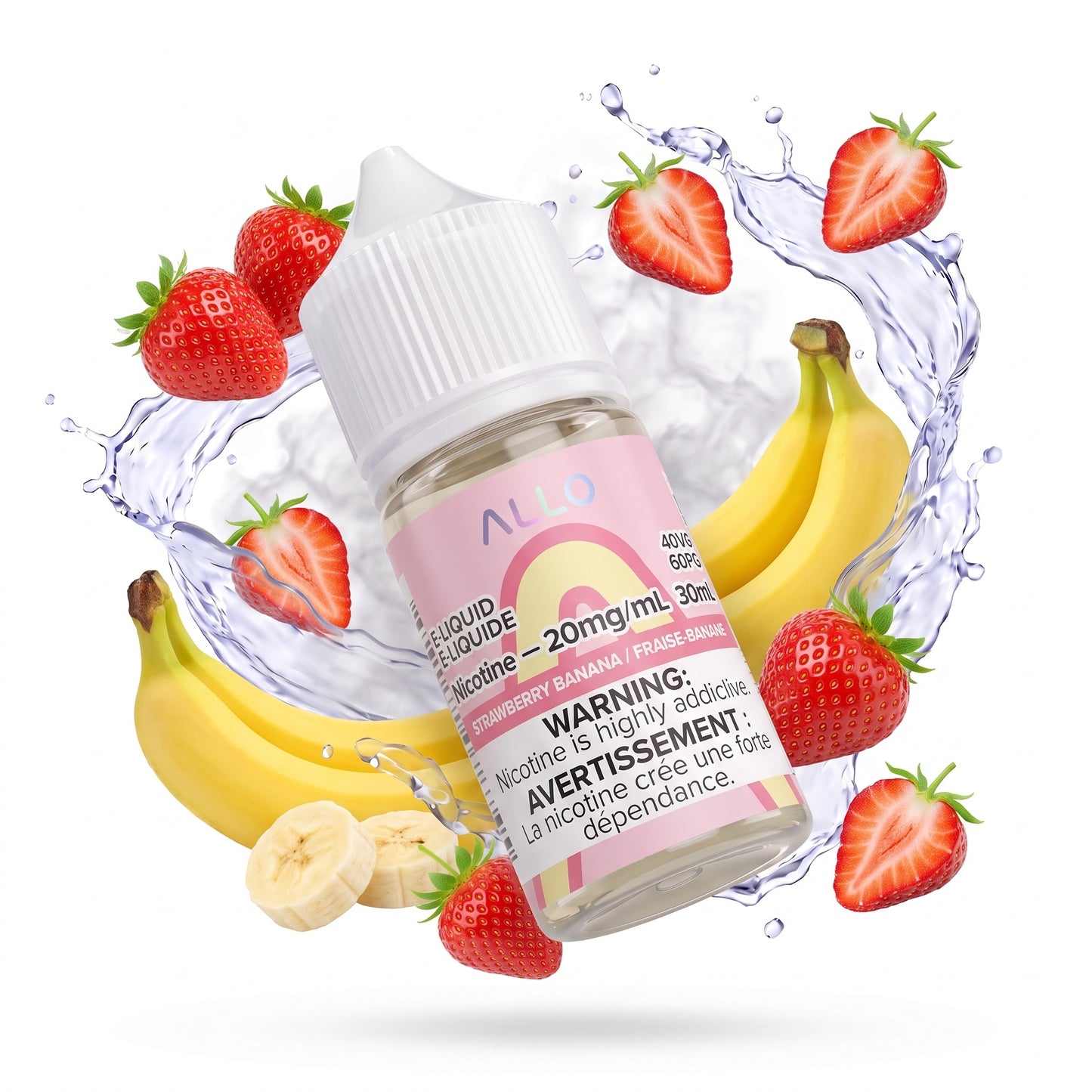 STRAWBERRY BANANA ALLO e-liquid bottle