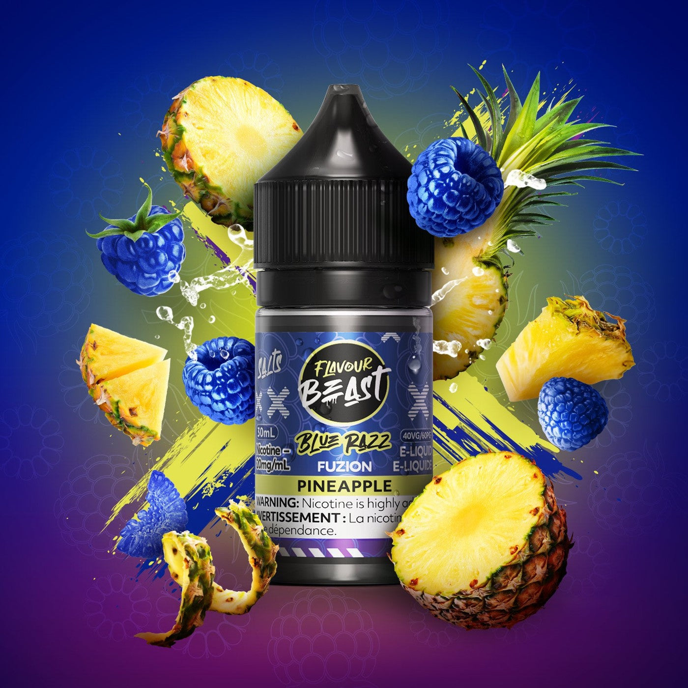 BLUE RAZZ FUZION PINEAPPLE FLAVOUR BEAST 30mL salt nic e-liquid