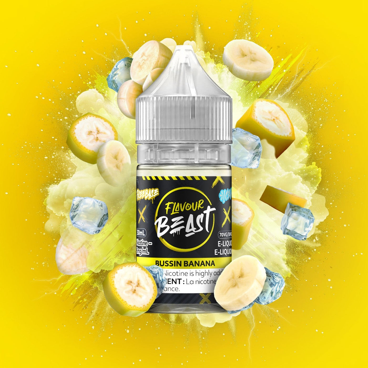 BUSSIN BANANA ICED FLAVOUR BEAST 30mL salt nic e-liquid