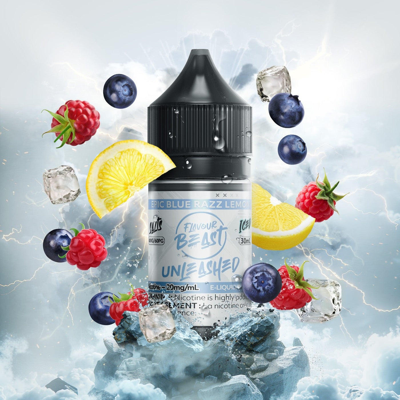EPIC BLUE RAZZ LEMON FLAVOUR BEAST 30mL salt nic e-liquid