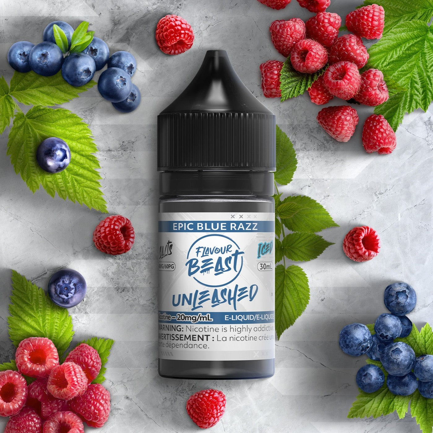 EPIC BLUE RAZZ FLAVOUR BEAST 30mL salt nic e-liquid