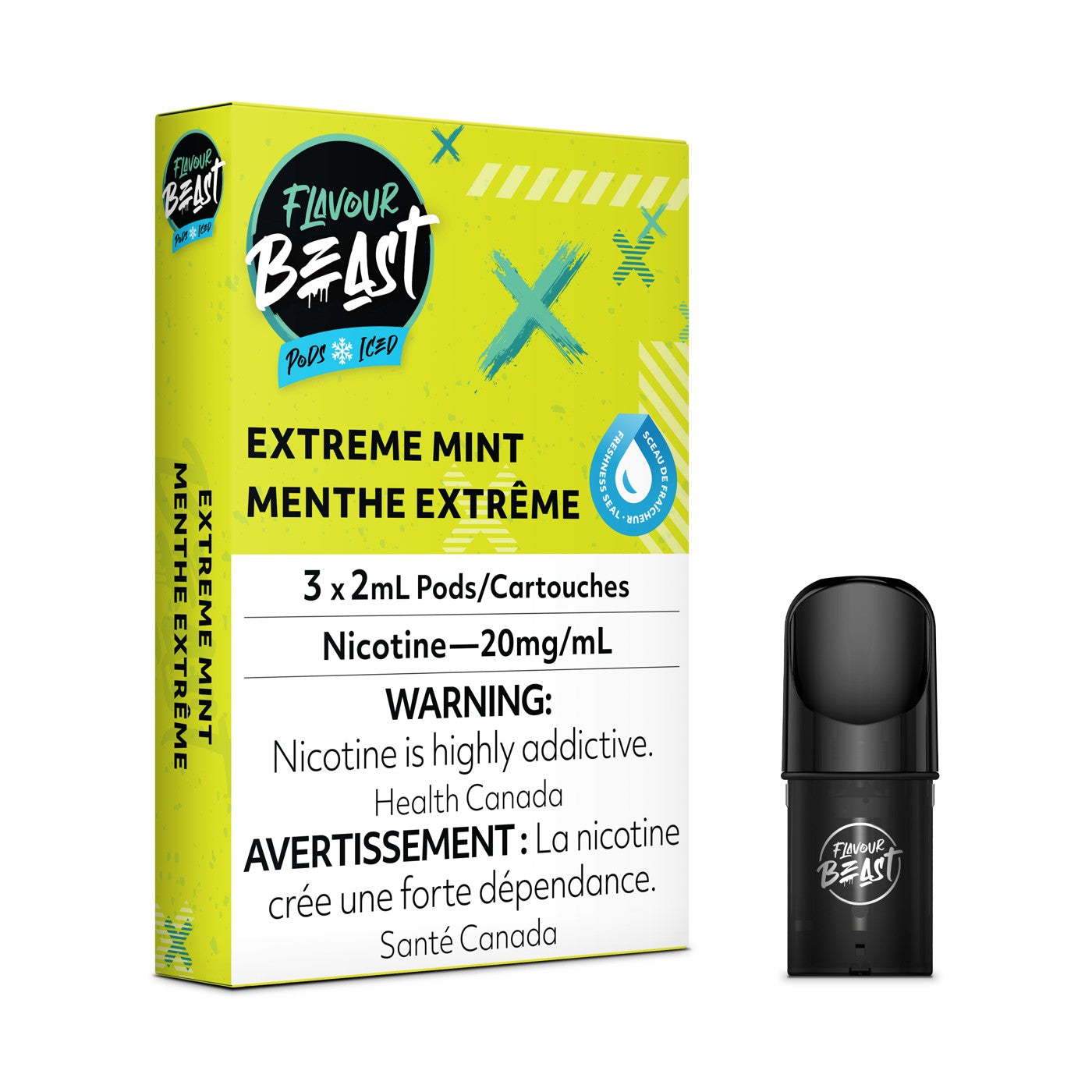 EXTREME MINT ICED FLAVOUR BEAST POD PACK box