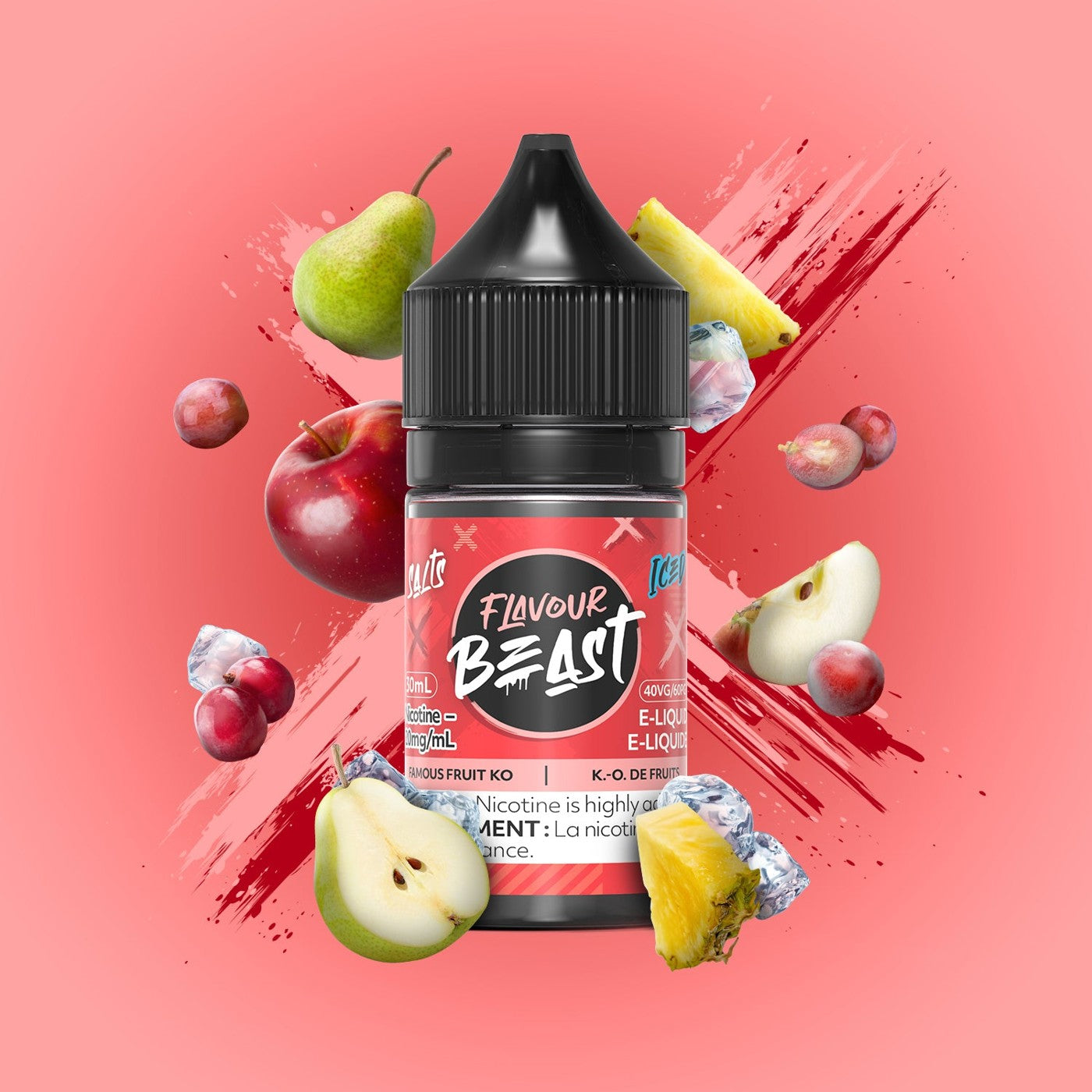 FAMOUS FRUIT KO ICED FLAVOUR BEAST 30mL salt nic e-liquid