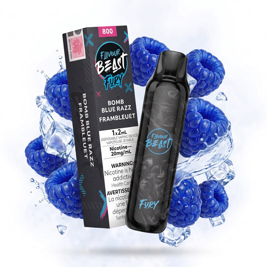BOMB BLUE RAZZ FLAVOUR BEAST FURY 800 disposable vape