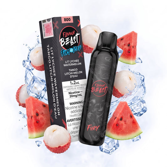 LIT LYCHEE WATERMELON FLAVOUR BEAST FURY 800 disposable vape