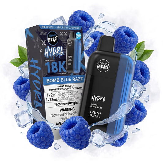 BOMB BLUE RAZZ FLAVOUR BEAST HYDRA disposable vape