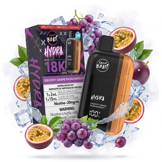 GROOVY GRAPE PASSIONFRUIT FLAVOUR BEAST HYDRA disposable vape