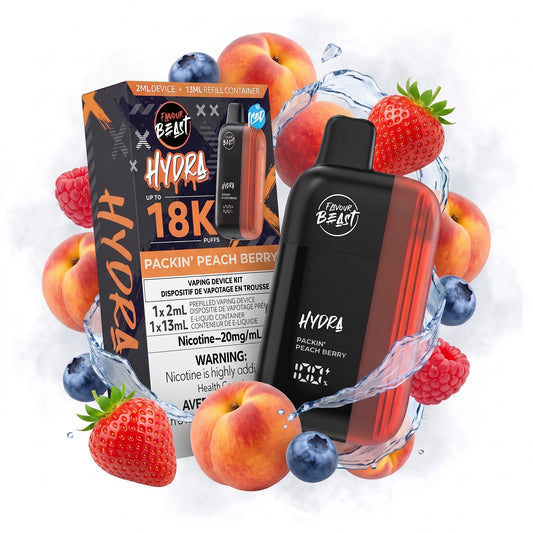 PACKIN' PEACH BERRY FLAVOUR BEAST HYDRA disposable vape