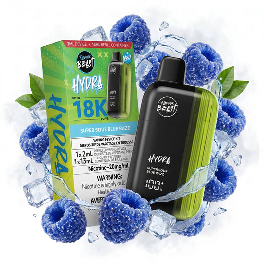 SUPER SOUR BLUE RAZZ FLAVOUR BEAST HYDRA disposable vape