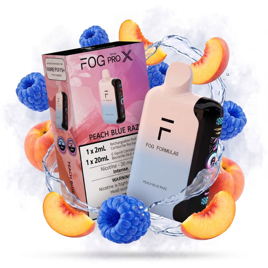 PEACH BLUE RAZZ FOG PRO X disposable vape