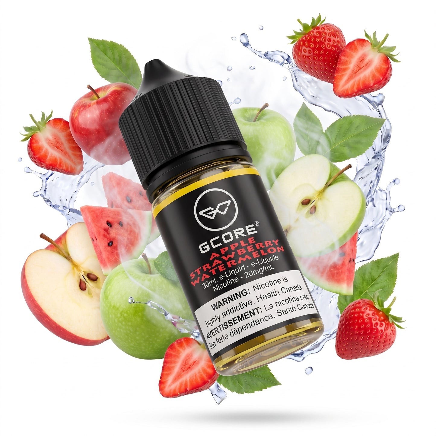 APPLE STRAWBERRY WATERMELON GCORE e-liquid bottle