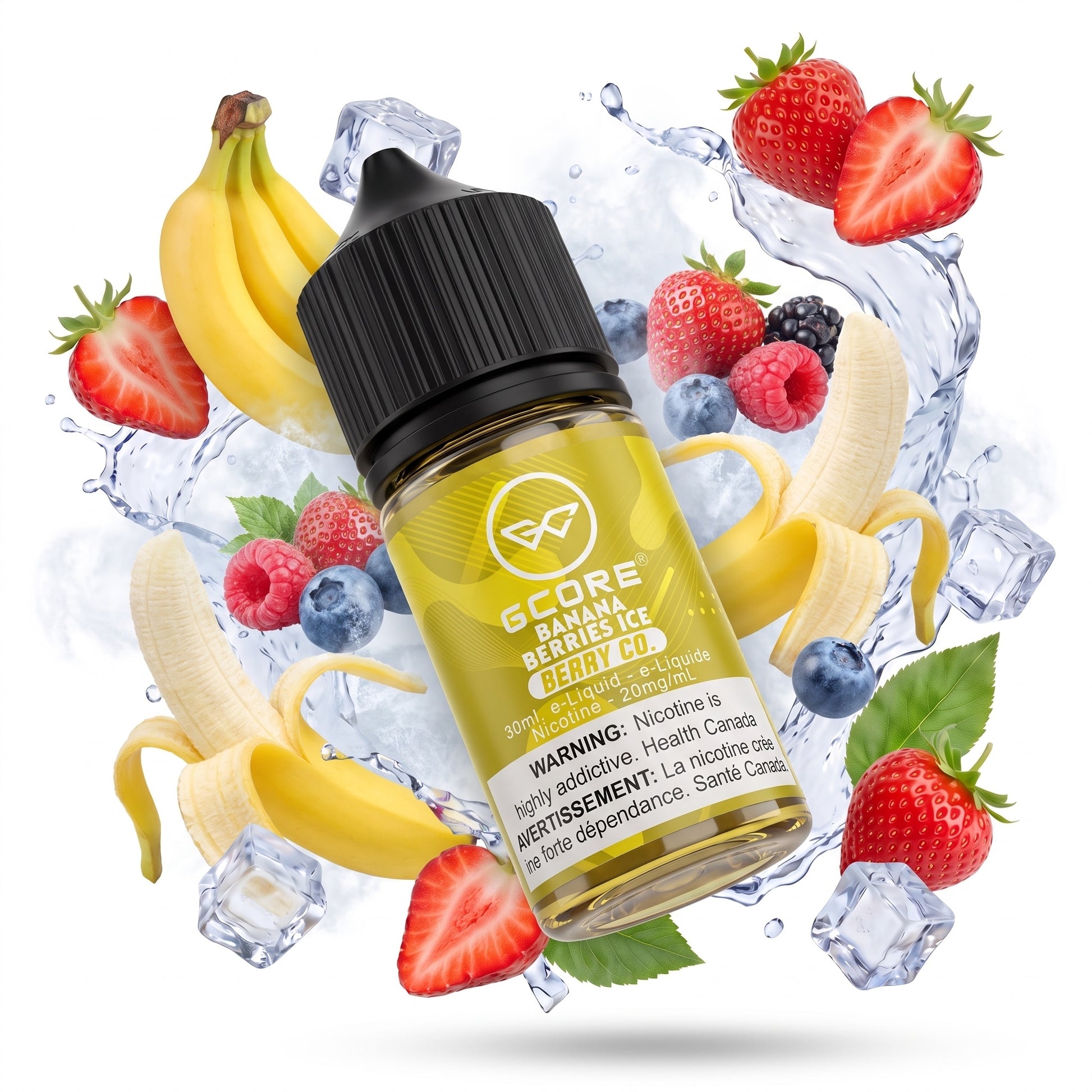 BANANA BERRIES ICE GCORE e-liquid bottle