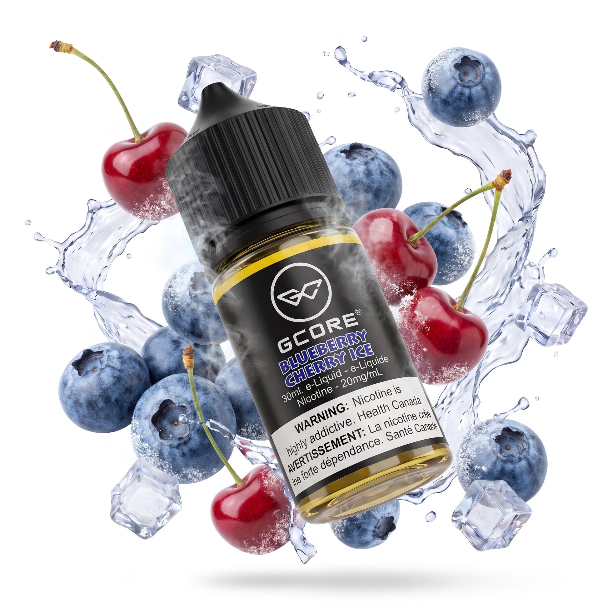 BLUEBERRY CHERRY ICE GCORE e-liquid bottle
