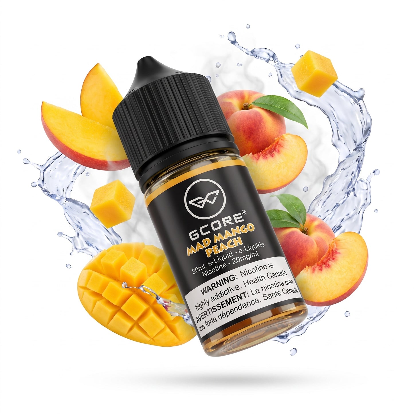 MAD MANGO PEACH GCORE e-liquid bottle
