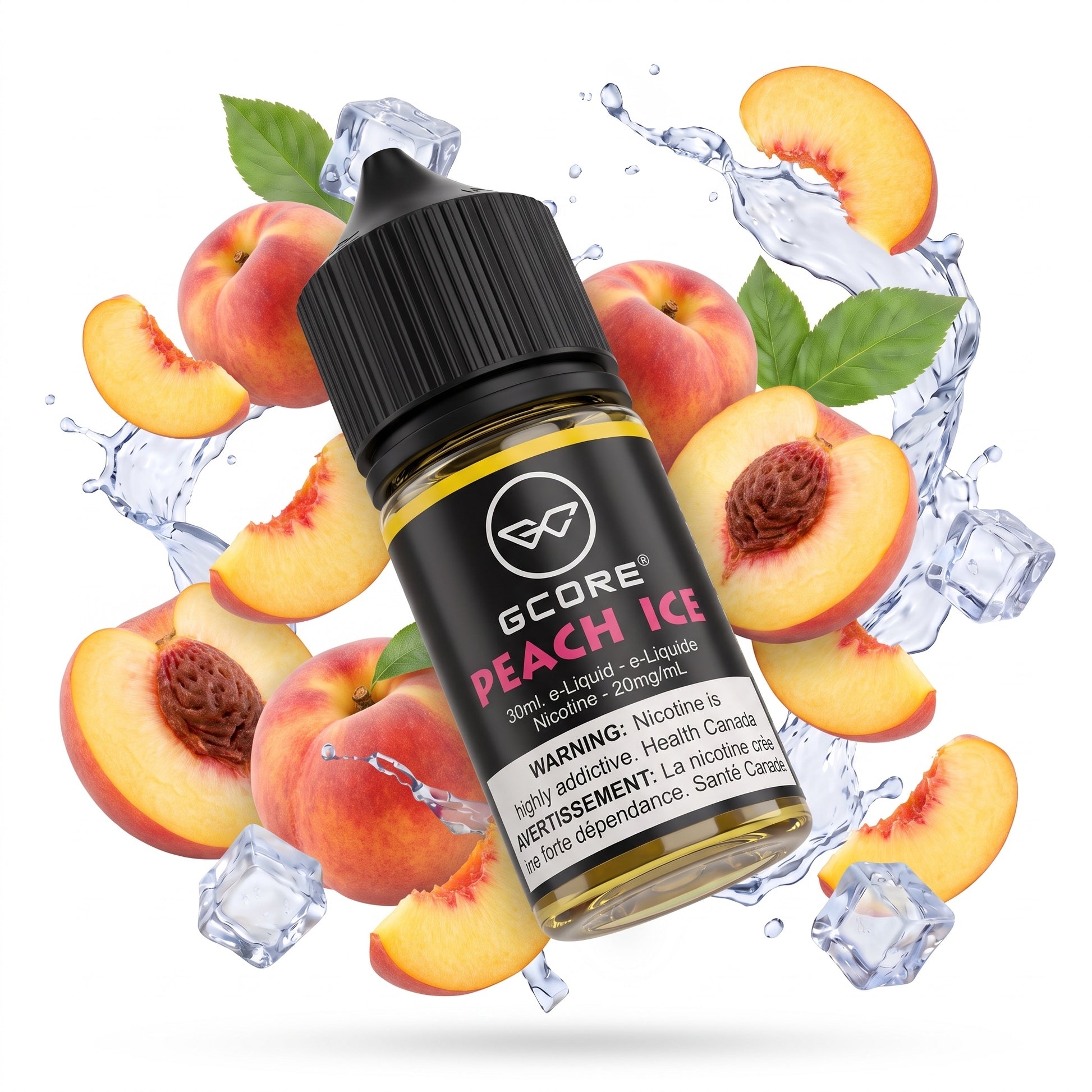 PEACH ICE GCORE e-liquid bottle