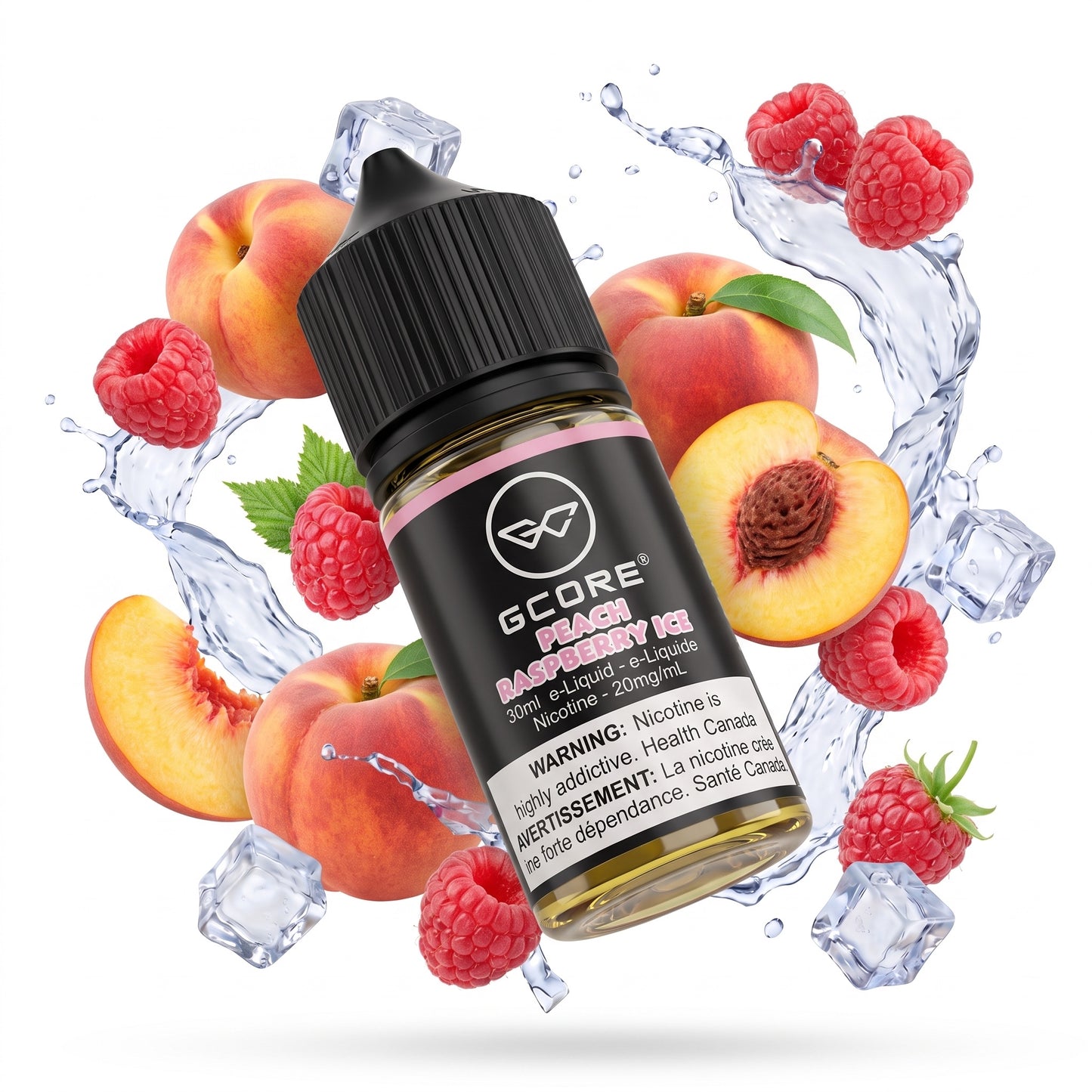 PEACH RASPBERRY ICE GCORE e-liquid bottle