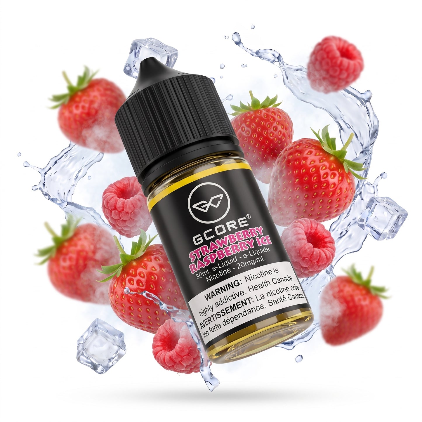 STRAWBERRY RASPBERRY ICE GCORE e-liquid bottle