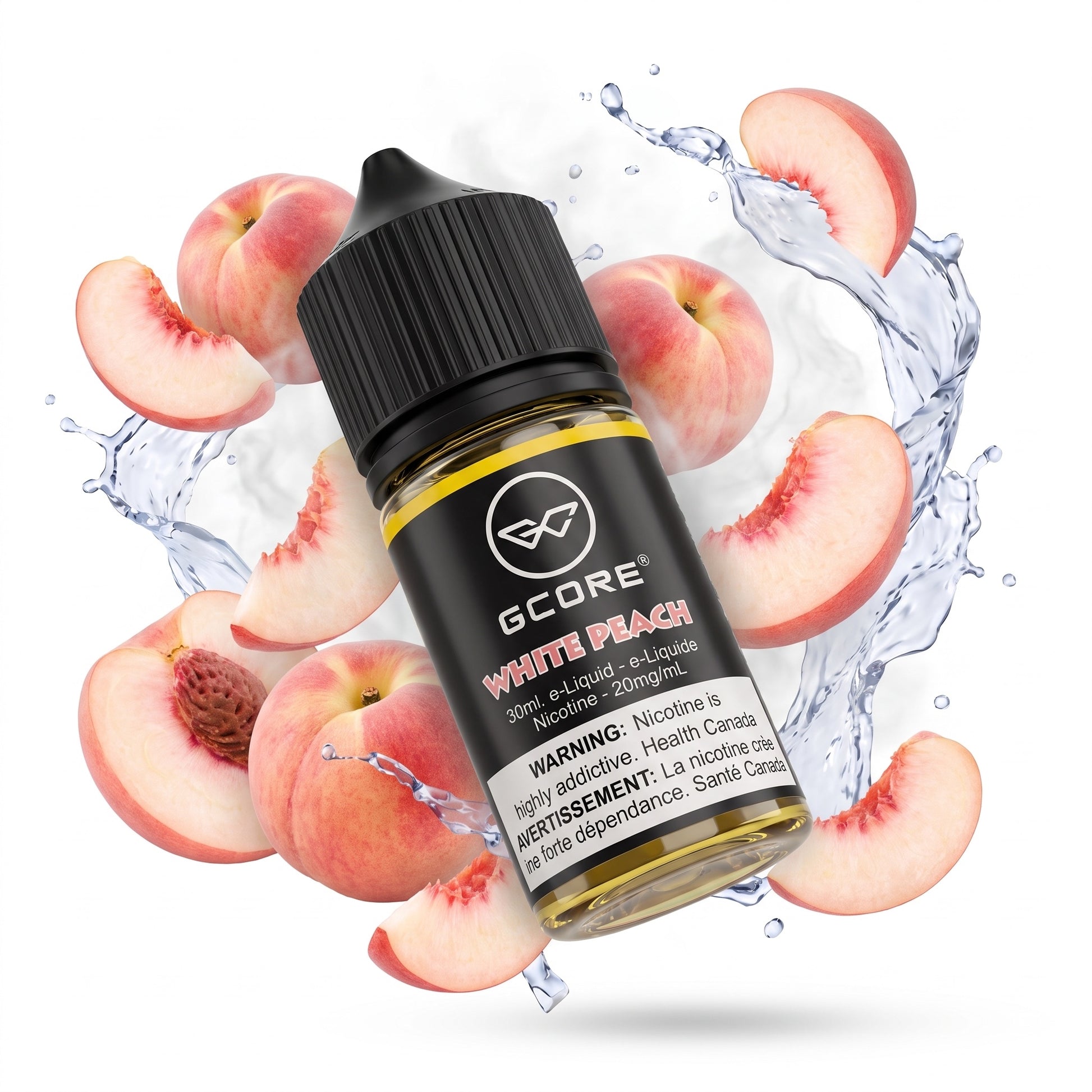 WHITE PEACH GCORE e-liquid bottle