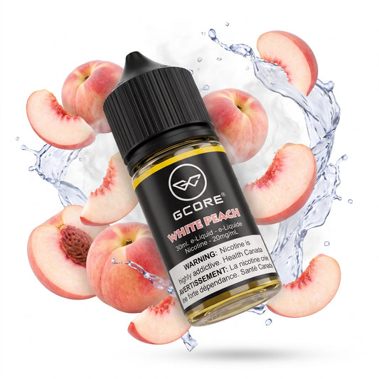 WHITE PEACH GCORE e-liquid bottle