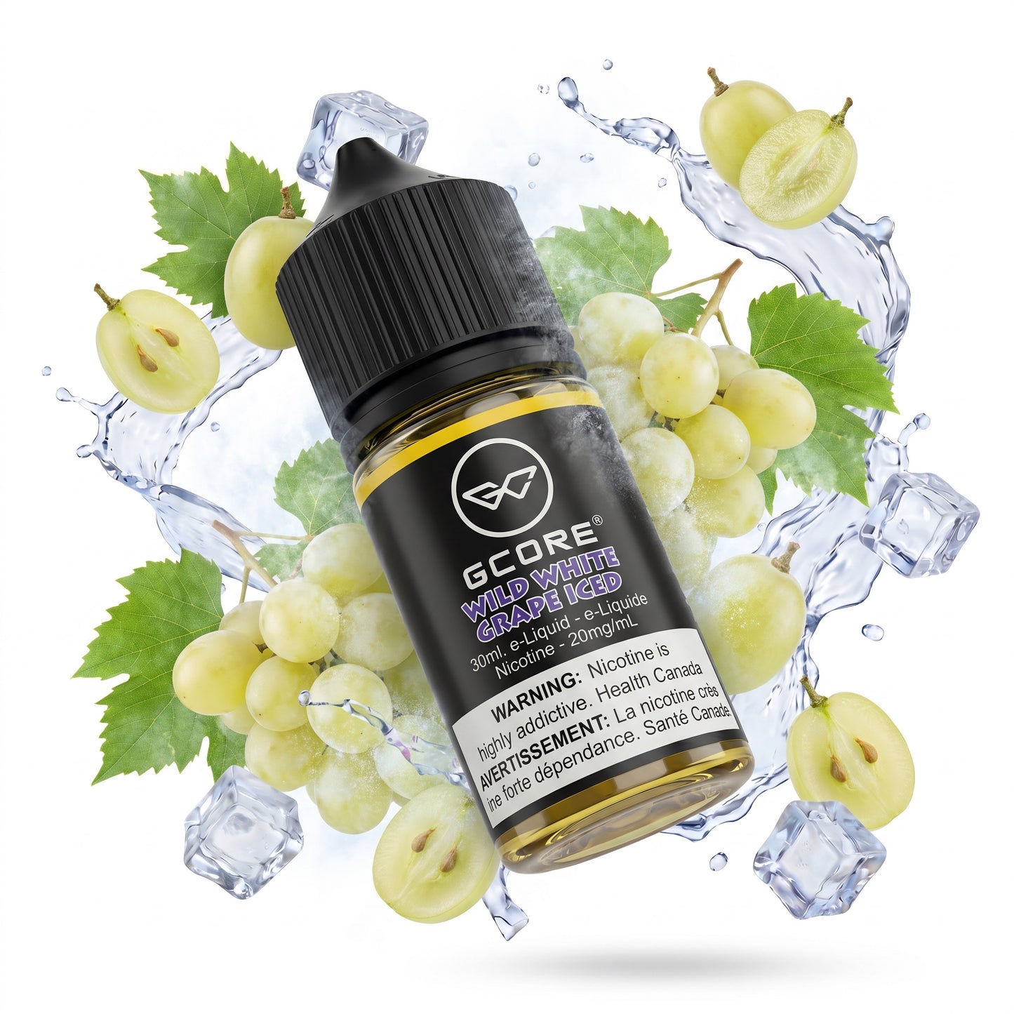 WILD WHITE GRAPE ICED GCORE e-liquid bottle