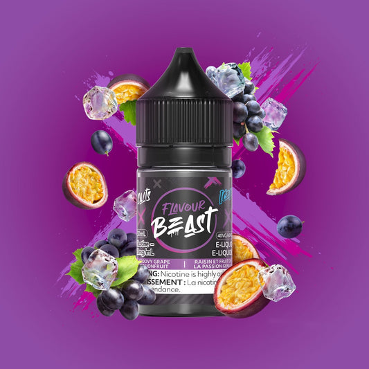 GROOVY GRAPE PASSIONFRUIT ICED FLAVOUR BEAST 30mL salt nic e-liquid
