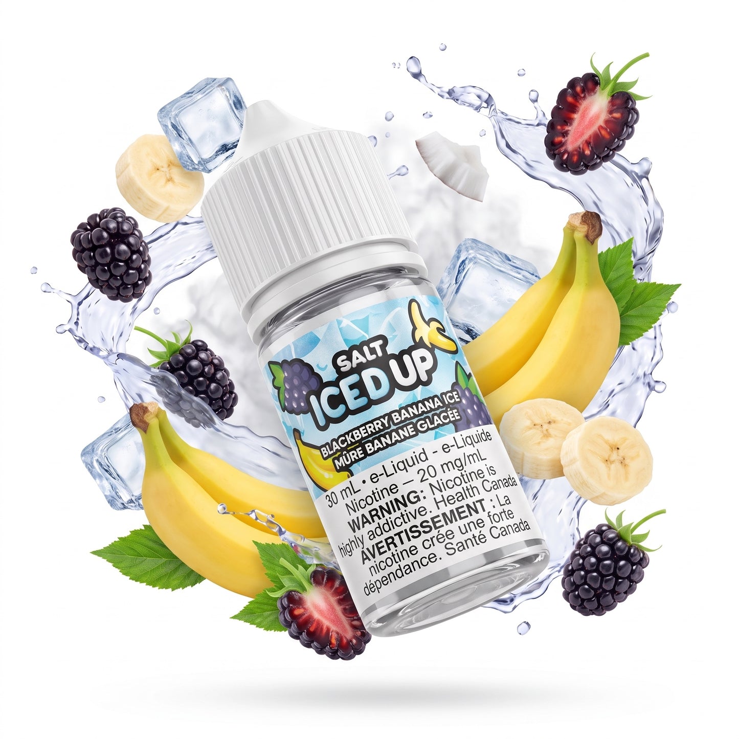 BLACKBERRY BANANA ICE ICED UP e-liquid bottle
