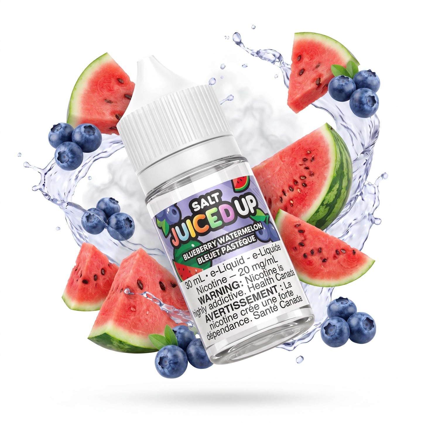 BLUEBERRY WATERMELON JUICED UP e-liquid bottle