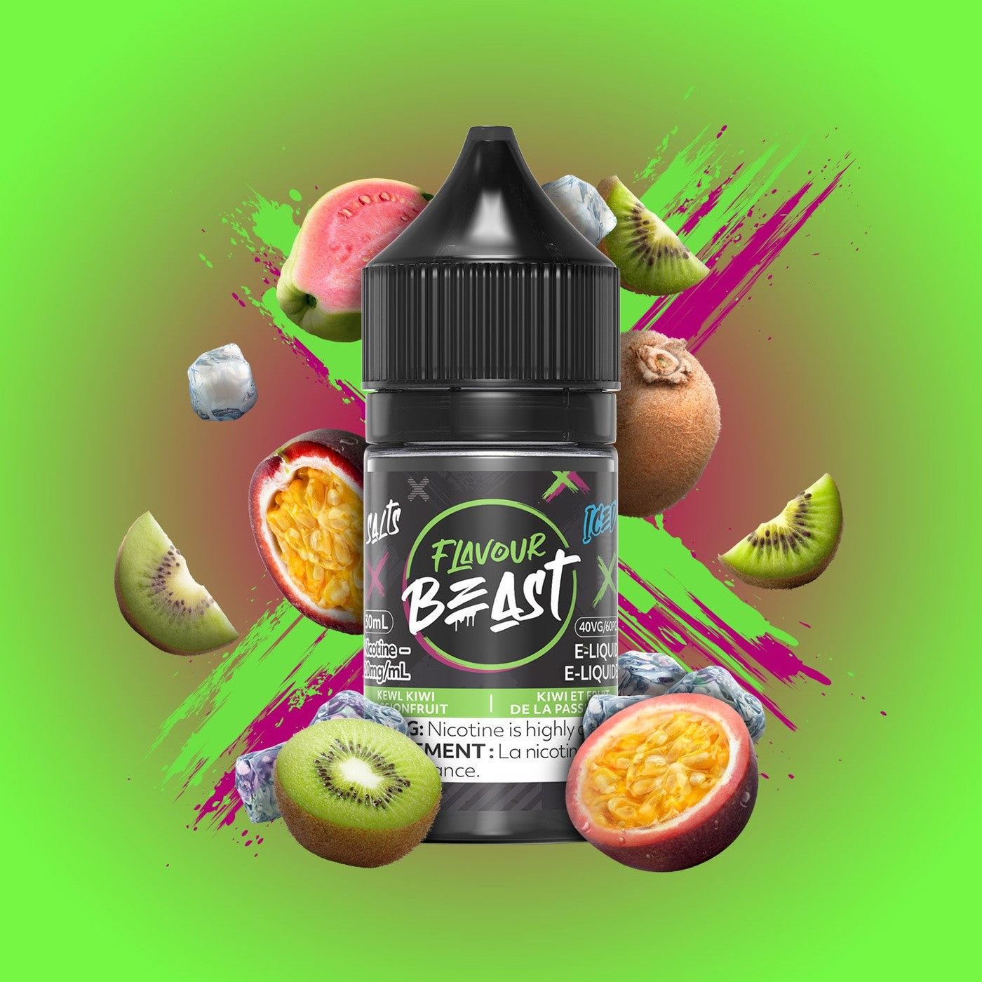 KEWL KIWI PASSIONFRUIT ICED FLAVOUR BEAST 30mL salt nic e-liquid