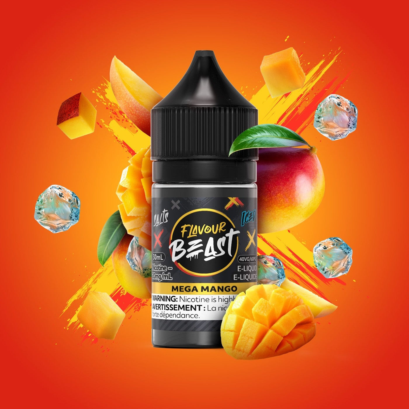 MEGA MANGO ICED FLAVOUR BEAST 30mL salt nic e-liquid