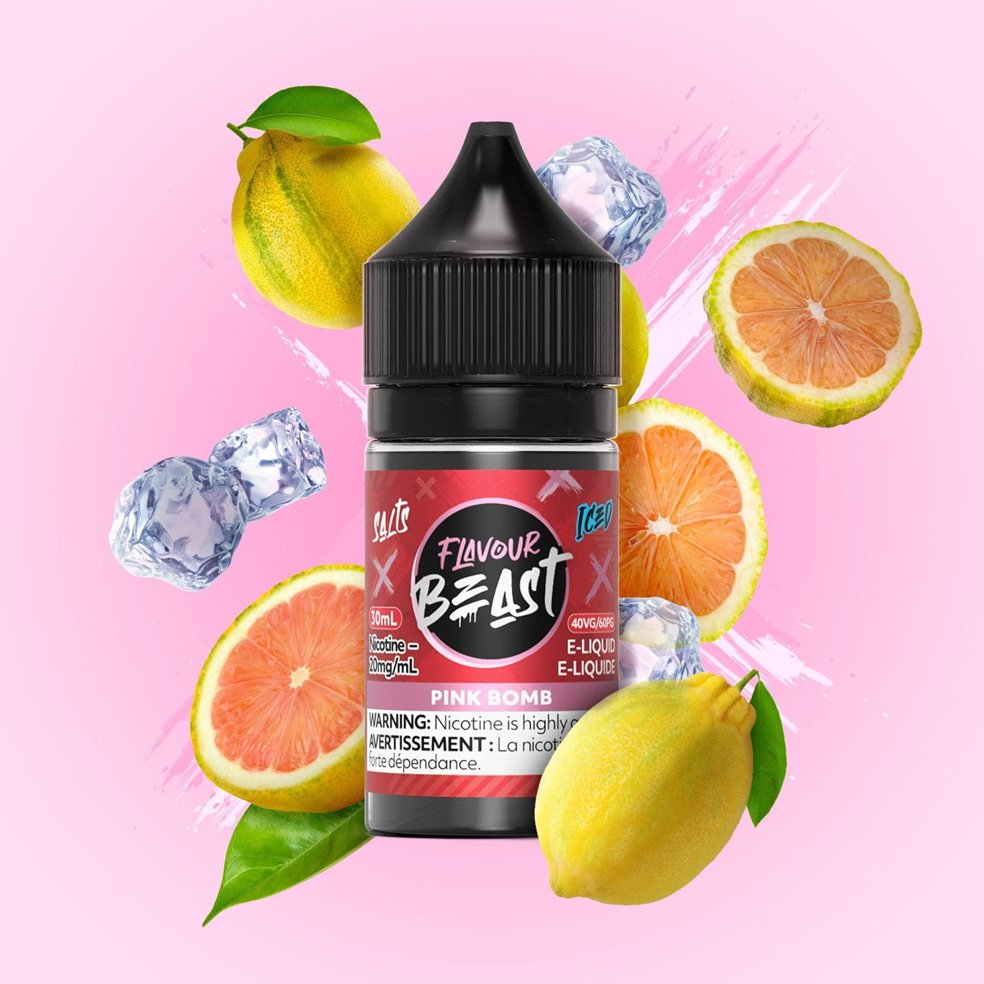 PINK BOMB ICED FLAVOUR BEAST 30mL salt nic e-liquid