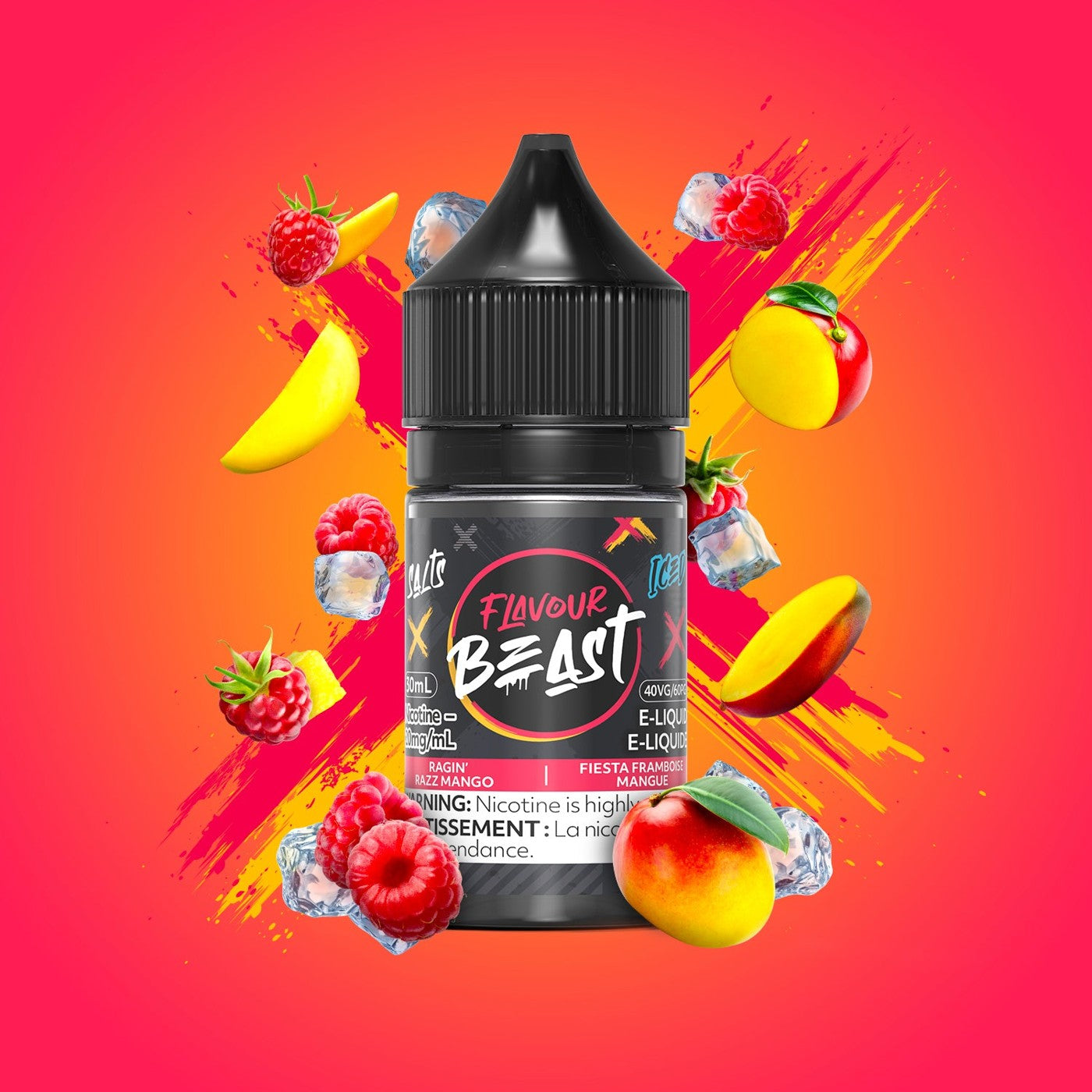 RAGIN' RAZZ MANGO ICED FLAVOUR BEAST 30mL salt nic e-liquid