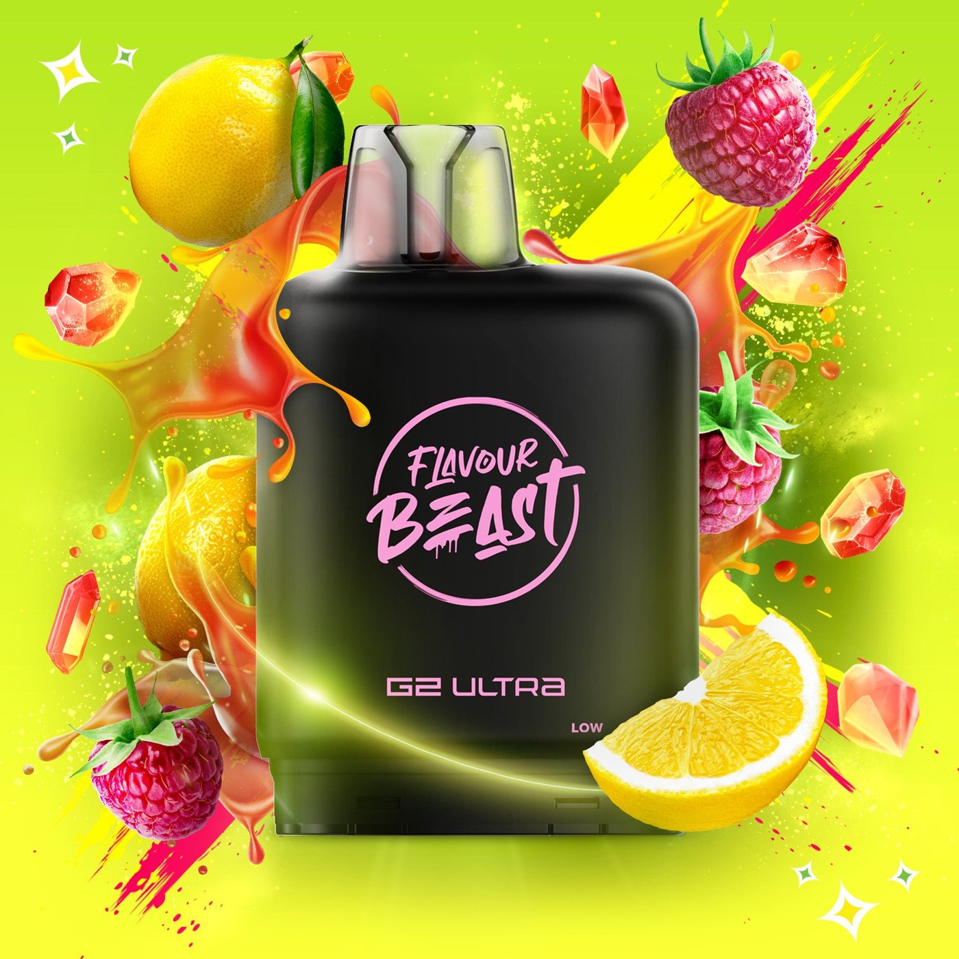 SOUR GUSHIN S. RASPBERRY LEMON LEVEL X G2 ULTRA 50K POD pod