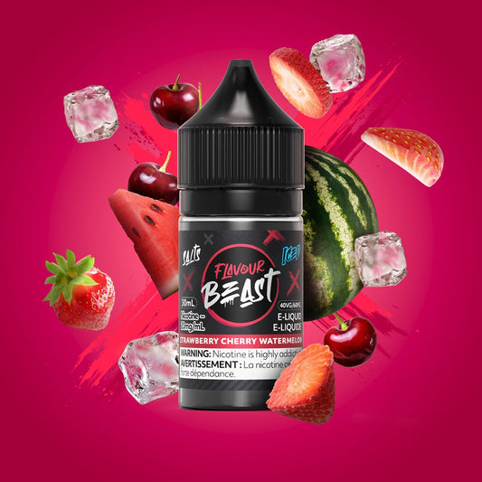 STRAWBERRY CHERRY WATERMELON ICED FLAVOUR BEAST 30mL salt nic e-liquid