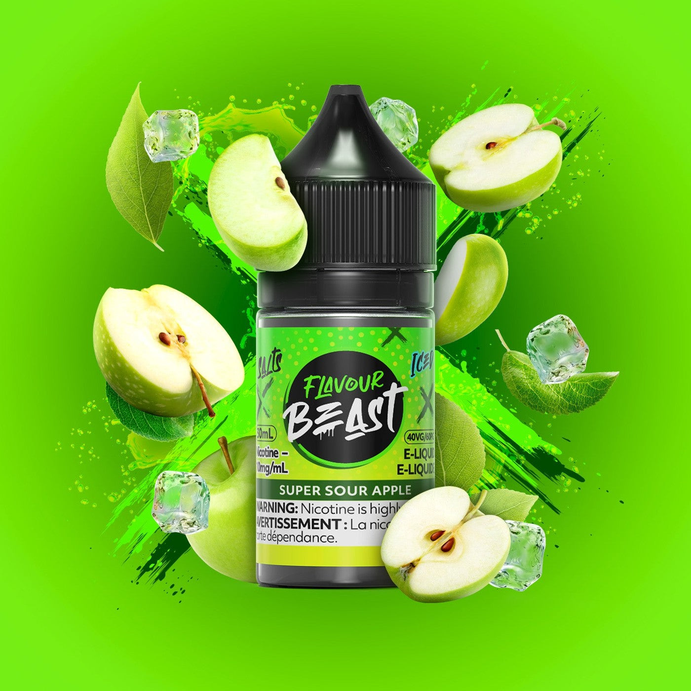 SUPER SOUR APPLE FLAVOUR BEAST 30mL salt nic e-liquid