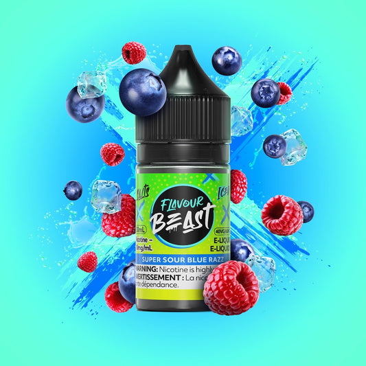 SUPER SOUR BLUE RAZZ FLAVOUR BEAST 30mL salt nic e-liquid