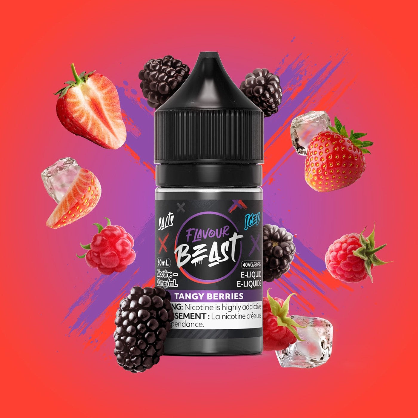 TANGY BERRIES ICED FLAVOUR BEAST 30mL salt nic e-liquid
