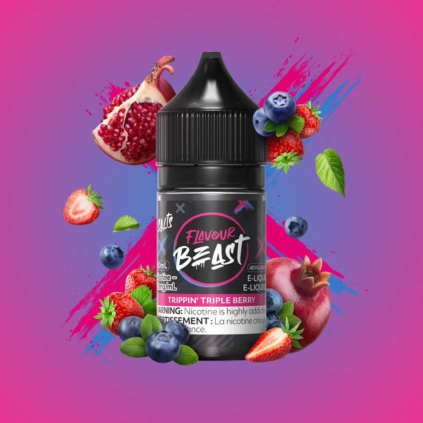 TRIPPIN' TRIPLE BERRY FLAVOUR BEAST 30mL salt nic e-liquid