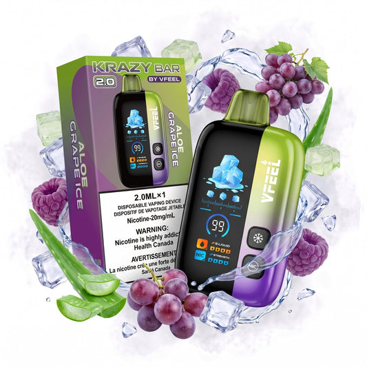 ALOE GRAPE ICE VFEEL KRAZY BAR 2.0 disposable vape