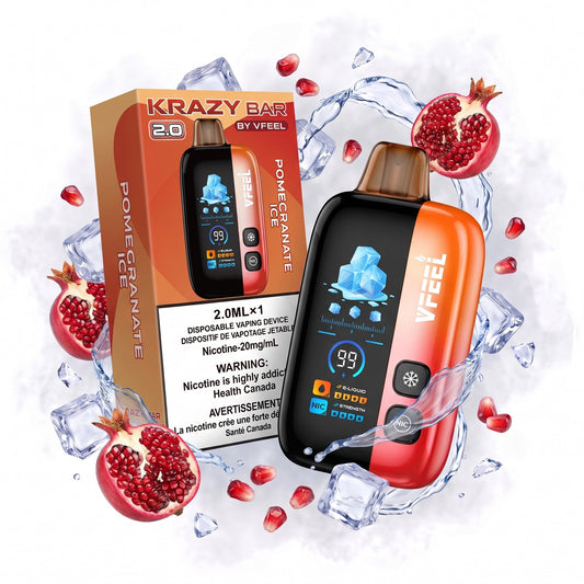 POMEGRANATE ICE VFEEL KRAZY BAR 2.0 disposable vape
